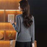 半高领加绒打底衫女保暖冬季中年妈妈洋气针织内搭上衣一体绒毛衣，女装针织衫/毛衣，妃慕昵服饰