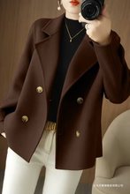 秋冬新款时尚西装双面毛呢子短款羊外套小个子通勤复古绒大衣女