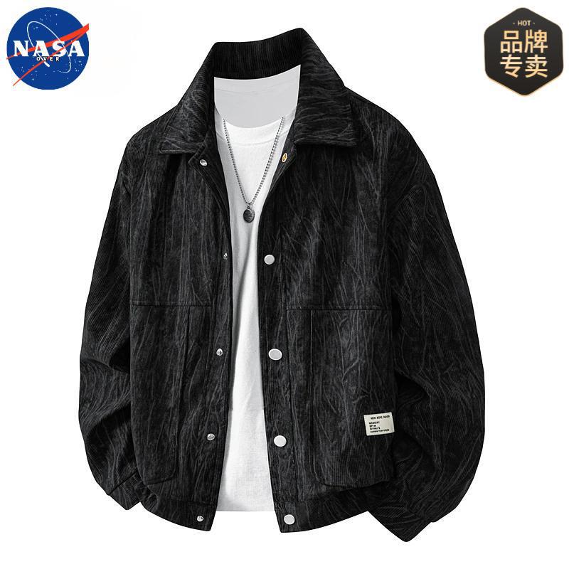 Nasa Brand Classy Tie-Dye Corduroy Jacket Men's Handsome Versatile Loose Casual Lapel Top Jacket Trendy