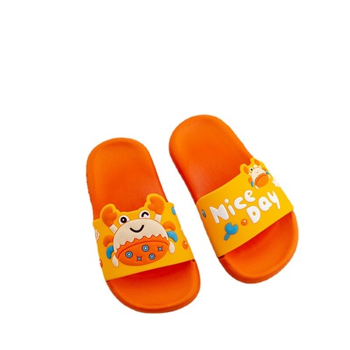 One piece of drop-shipping children's slippers for summer new beach cartoon cute male and female internet celebrities wear PVC plastic shoes inside and outside