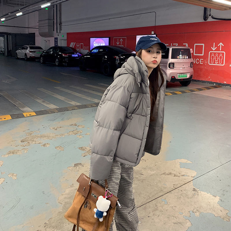新款羽绒棉服韩版宽松立领连帽女冬季高级感加厚保暖面包服棉服|undefined