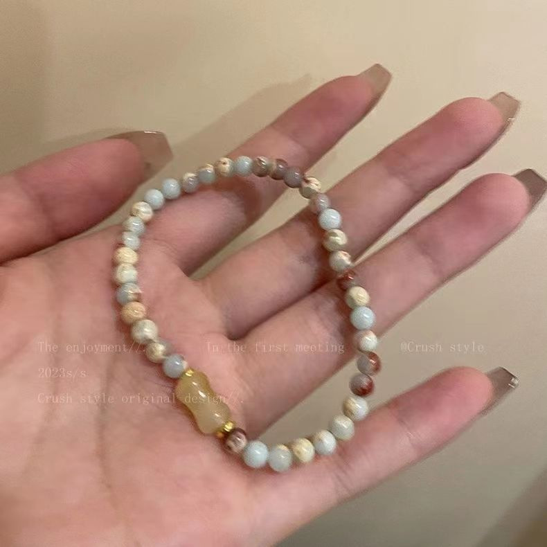 Serie de dopamina simple ins de moda ligera lujosa pulsera de cuentas para mujeres de verano nicho de diseño de la misma amiga
