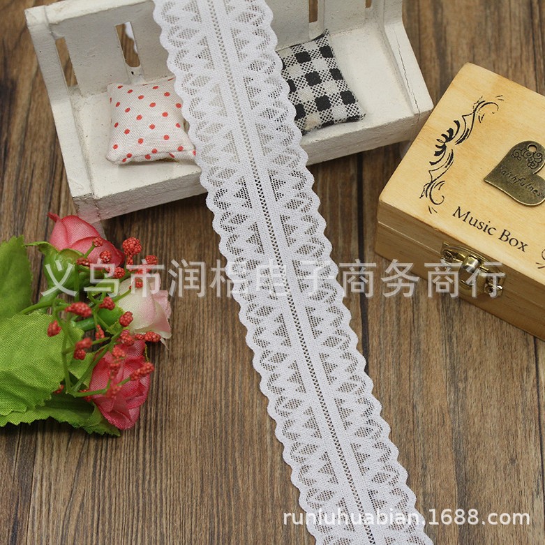 现货新款精美3CM弹力蕾丝花边 童装DIY服装饰品辅料花边