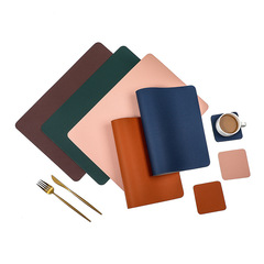 跨境皮革餐墊家居雙面長方形防水隔熱餐桌墊餐廳酒店西餐杯墊批發