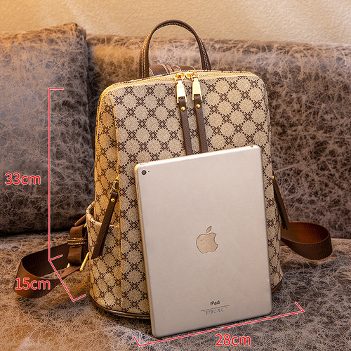 Leather Double Shoulder Bag for Women, 2024 New Arrival Korean Style Fashionable and Versatile Trendy Lady Backpack Hip Brand Large Capacity