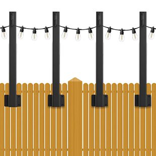 Outdoor String Light pole hanging light pole for external string light hanging suitable for garden deck fence railing