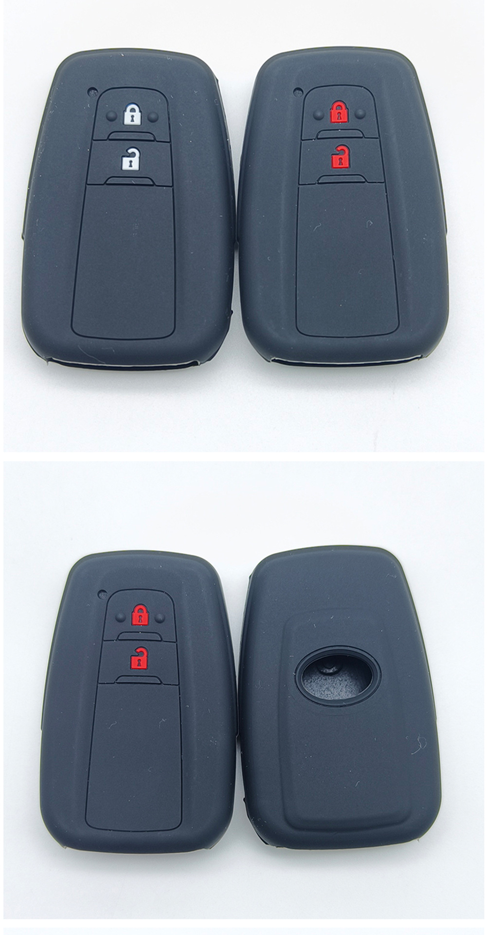 Suitable for Toyota Camry Rav4 Corolla Levin Wildlander Two-Button Key Soft Silicone Protective Cover
