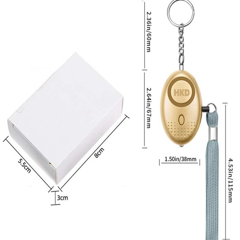 Alarma Personal de Autodefensa 140 dB con Llavero e Iluminación para Mujeres y Niños