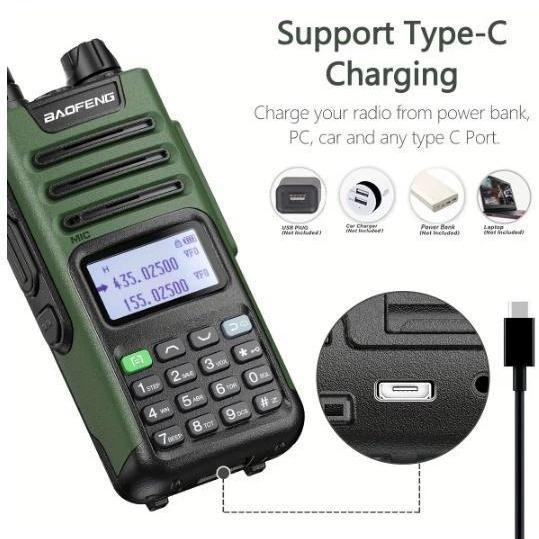 Поставка радиостанции Baofeng BF-UV13 Pro портативная, Type-C, радиосвязь, настройка частот, рация Baofeng