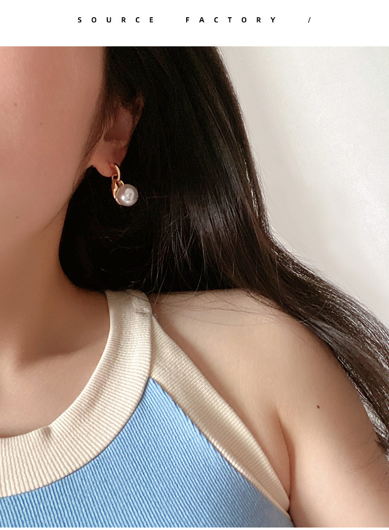 Retro Geometric Copper Plating Artificial Pearls Earrings 1 Pair