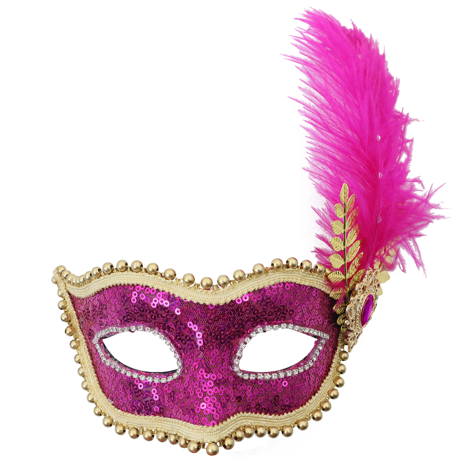 Amazon venta caliente carnaval borde lateral plumas metálicas mariposas retro máscaras de mitad de cara romana baile de maquillaje