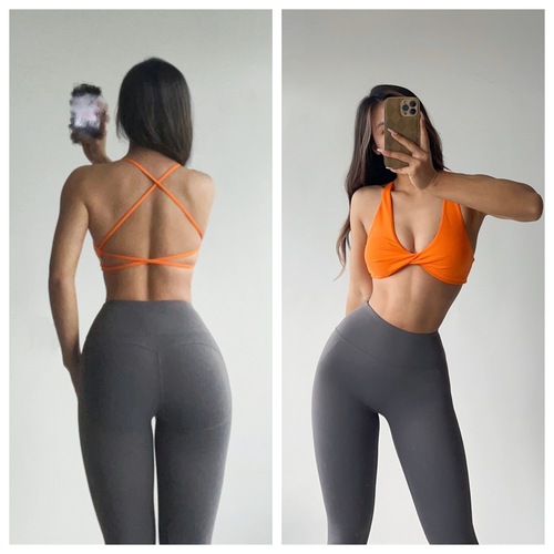 Platice Me Sexy Yoga Breathable Backless Bra Top for Outdoor Fitness Training Low Cup European and American Underwear 987