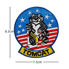 Tomcat F-14 VF-31 Phantom Cat Squadron Tactical Morale Patch Embroidered Velcro Outdoor Bag Decal