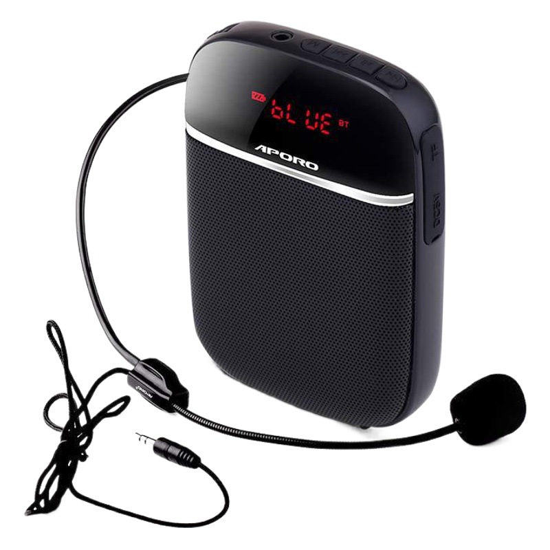 Mini Amplificador de Voz Bluetooth APORO T2 de Plástico Con Cable y Grabación para Profesores y Guías Turísticos
