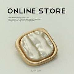 小香流行風仿貝方形金屬紐扣毛衣外套襯衫皮草大衣西服女裝飾扣子