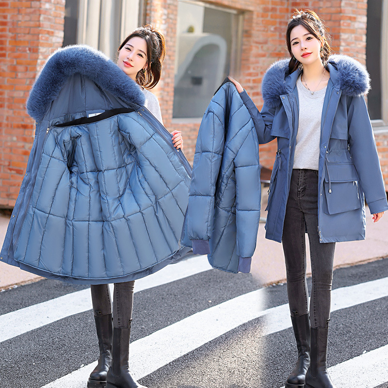 Hualihuo Parka Women's 2026 Winter New Thickened Detachable Inner Liner Cotton Coat Mid-Length Jacket