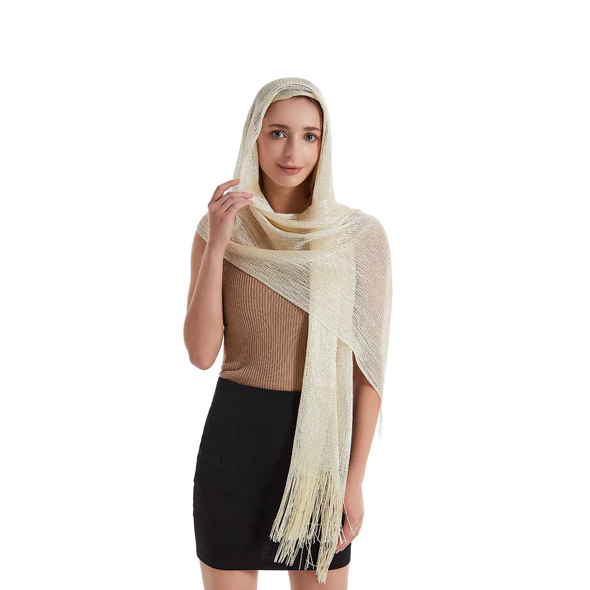 Women's Fashion Solid Color Polyester Tassel Shawls display picture 50