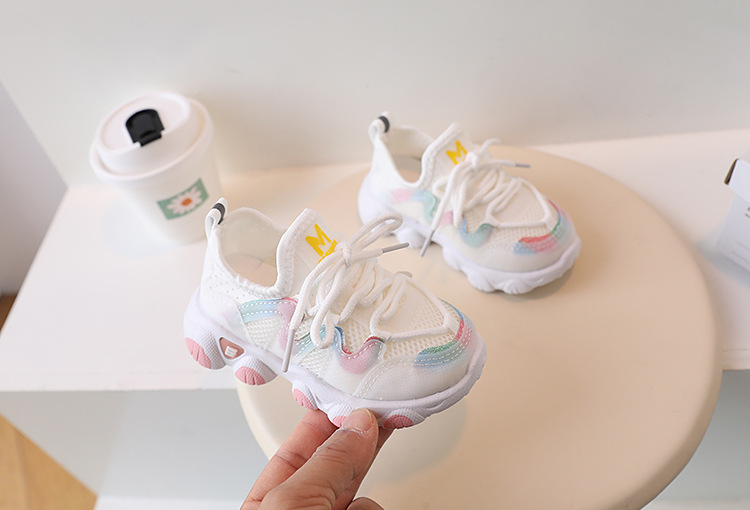 Sport per bambini Primavera e autunno Nuova suola morbida super leggera Maglia traspirante per ragazza casual Piccola bianca per imparare a camminare_voghion.com