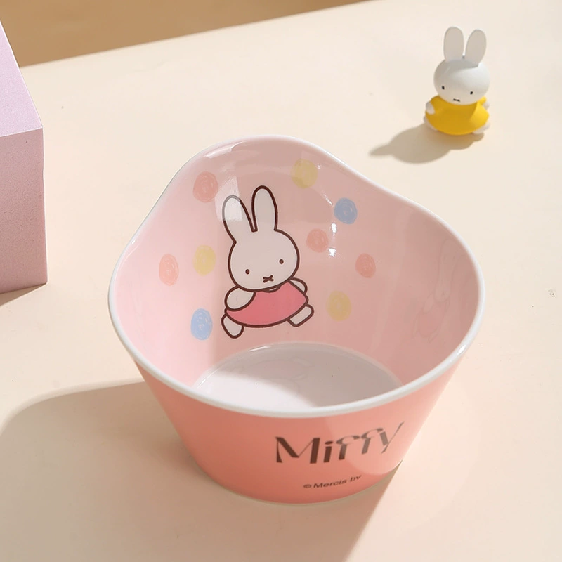 Тарелка для еды Miffy, детская мультяшная посуда для дома, термозащитная (антиожог)