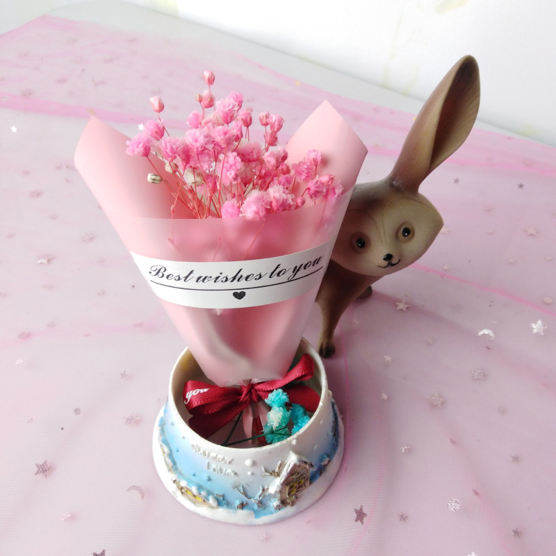 星形の造花ブーケ、プリザーブドフラワー、ミニブーケ、ギフト、七夕、バレンタインデー、教師の日、ギフトボックス、デコレーション|undefined