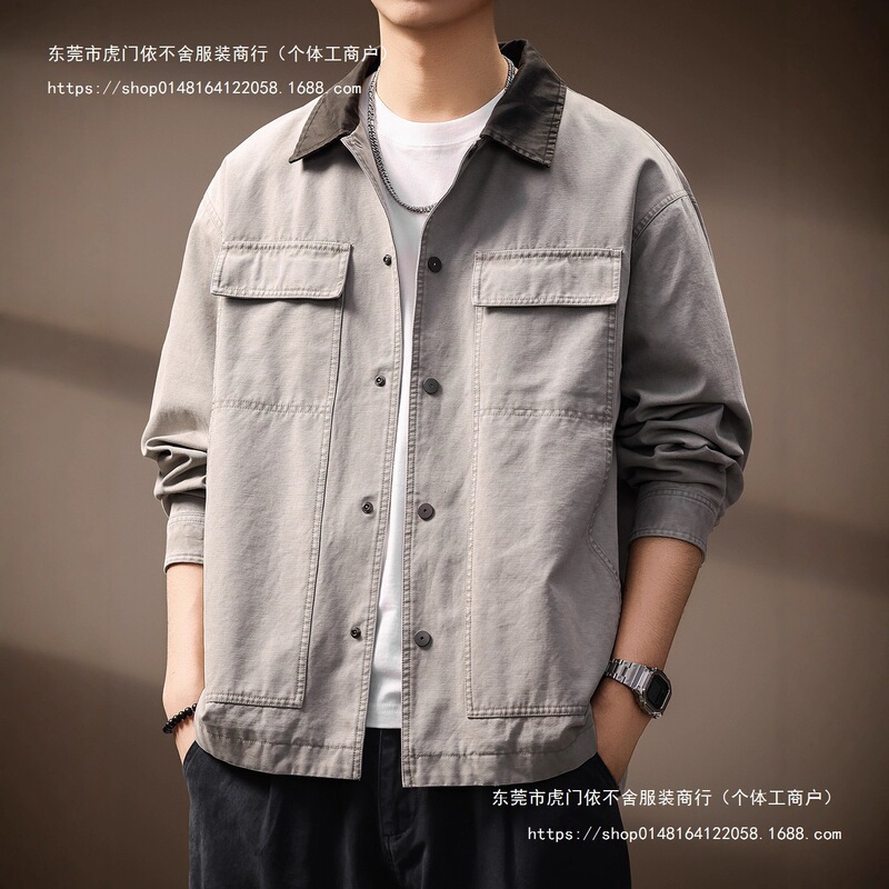 Barn Style Heavy Weightweight Barn Jacket Men's Retro Lapel 2025 Autumn Loose Cargo Jacket Men