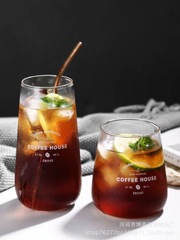 Bulk Household Letter Fruit Cups INS Nordic Mousse Glass Gift Water Cups Straw Breakfast Milk Tea Cups