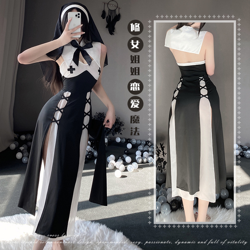 Temptation Nun Sexy Lingerie Cute Uniform Suit Cos Hot Adult Sex Pure Desire Pajamas Set Dropshipping