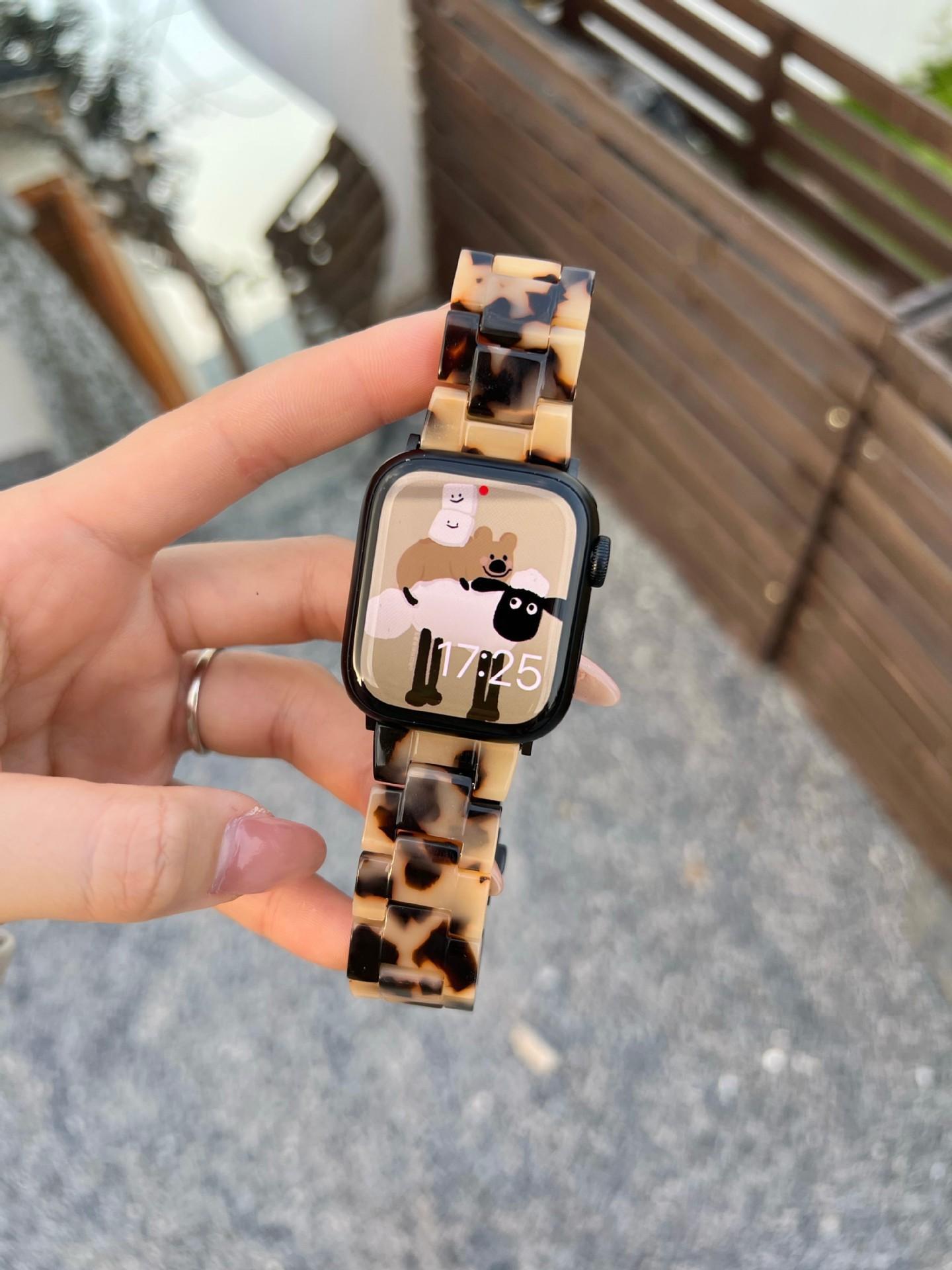 La nueva correa de manzana de resina ligera de primavera y verano es adecuada para applewatch 10a generación 987654SE para hombres y mujeres