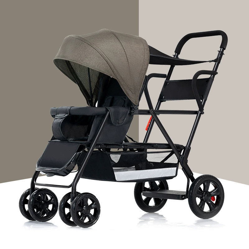 Детская коляска для близнецов, тележка для двойни