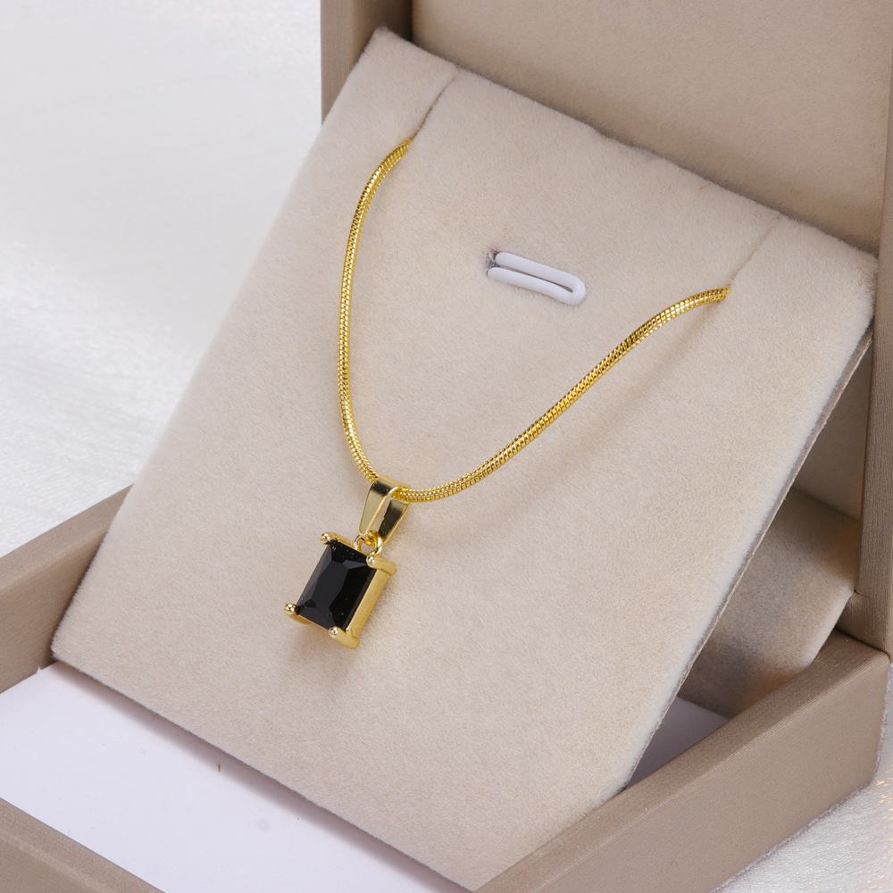 30g Weight Zircon Inlay Material Pendant Necklace Classification 1 Piece Quantity Daily Occasion Stainless Steel Material Geometric Pattern Unisex Gender Inlay Design Simple Style Style Simple Style Geometric Stainless Steel Inlay Zircon Pendant Necklace 5