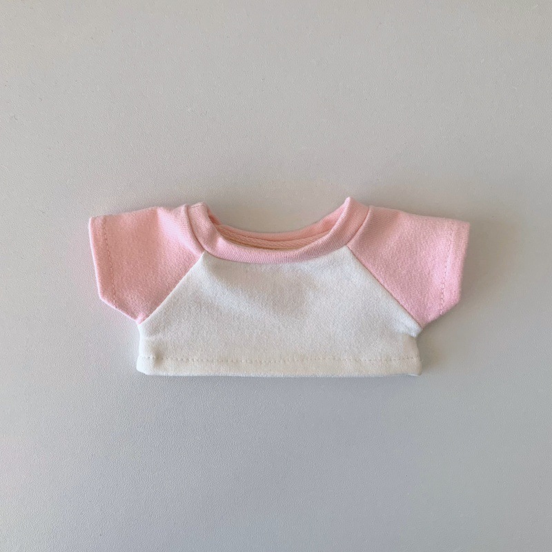 卸売ベビー服 10cm15cm20cm コットンドールコントラストカラーマッチング Tシャツラブブ服はロゴを追加できます|undefined