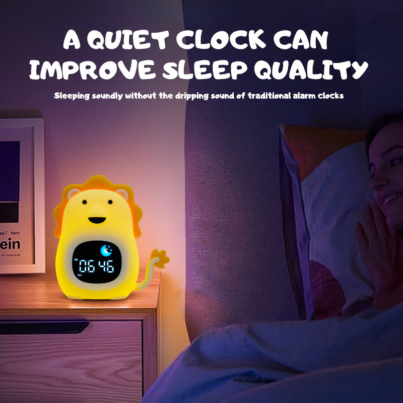 Cross-border intelligent alarm clock breathing light animal silicone pat night light overseas Amazon hot explosive 2025