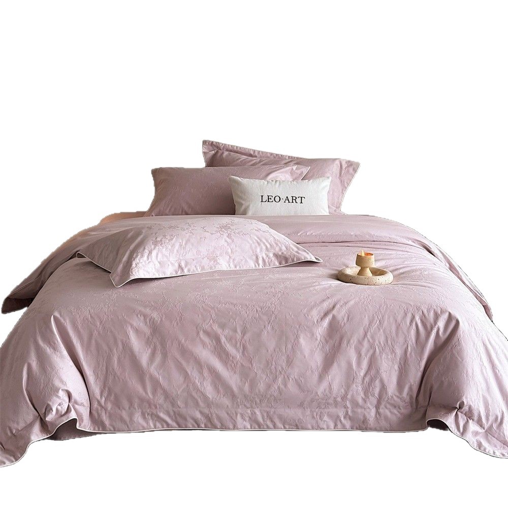 Light Luxury Long Staple Cotton Jacquard Bedding Set Four Piece_voghion.com