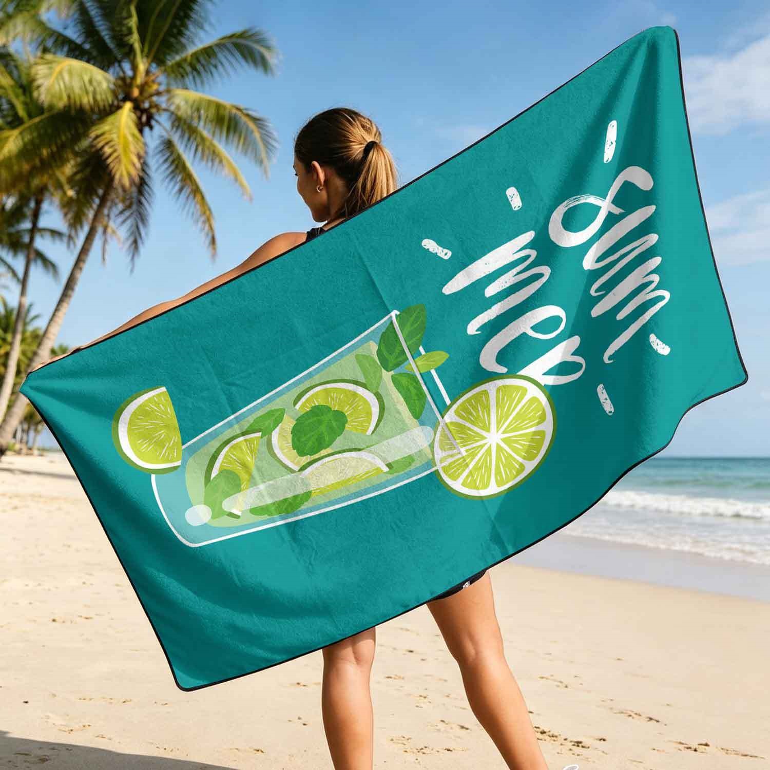 Summer bath towel and car seat cover 2-in-1, ultra-fine fiber outdoor beach and car dual-use universal seat cushion