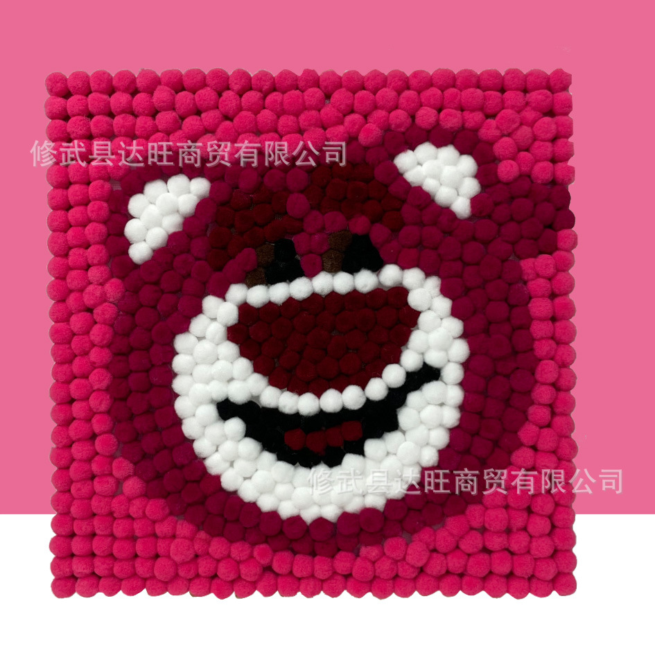 MQH20-061 / 20*20cm (wooden frame + canvas + hair ball + tweezers)