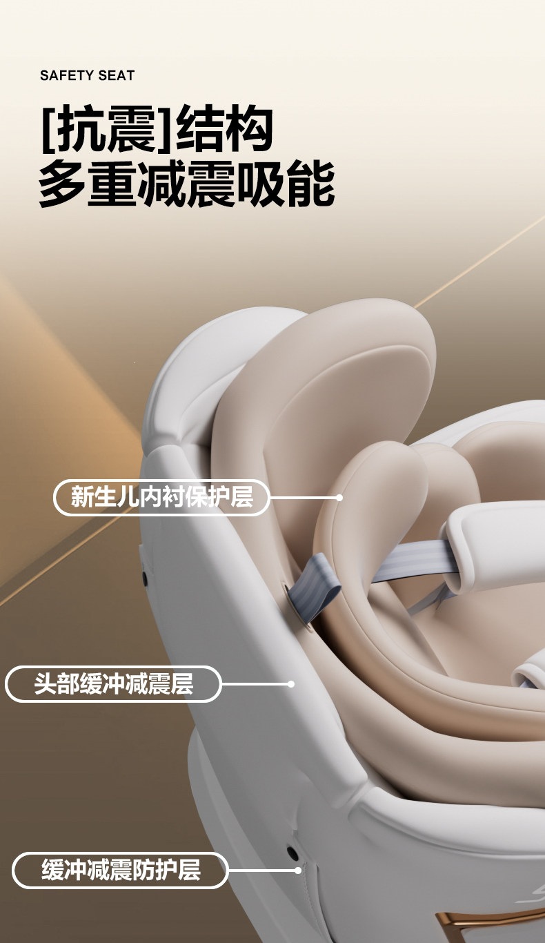Suitable for children's safety seats in cars, baby car seat with 360-degree rotation, can be reclined, suitable for ages 0 and up