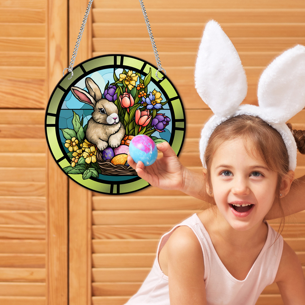 95g Weight pendant Home Textiles & Decor Type Acrylic Material Easter Festival Rabbit Pattern Casual, Elegant, Classical Style Easter Casual Elegant Classical Rabbit Arylic Party Supplies Decorations 6