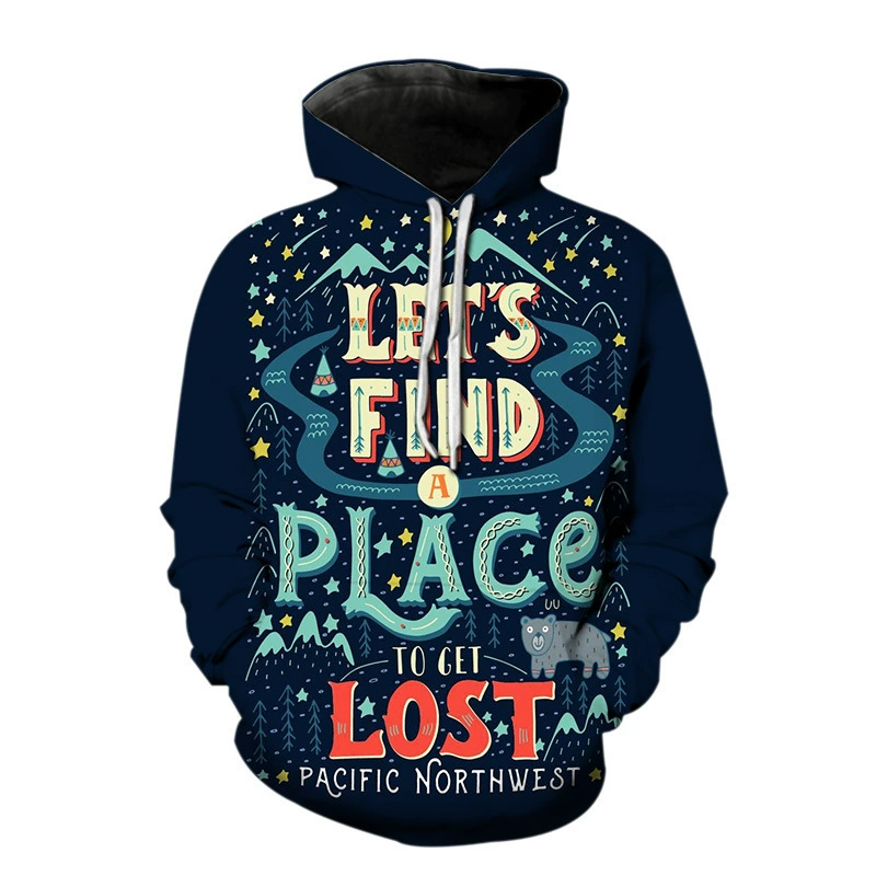 AliExpress Amazon Молодежный весенний 3D цифровой принт мужской свитер с капюшоном текстовый рисунок с длинным рукавом свободный