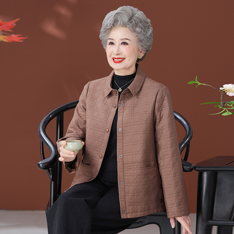 中老年女装妈妈秋装外套短款时尚洋气老年人奶奶衣服老人春秋上衣|undefined