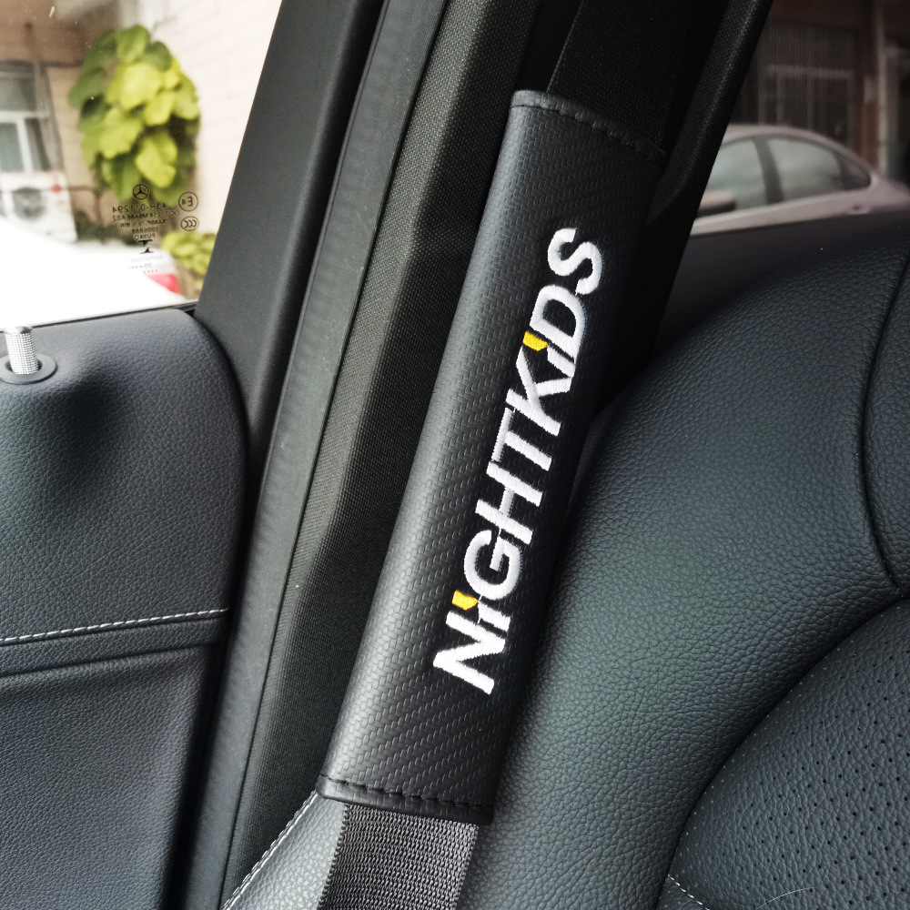 Practical Car Seat Belt Shoulder Pads Pu Leather Carbon Fiber Breathable Comfortable Seat Belt Protector Cross-Border Hot Sale