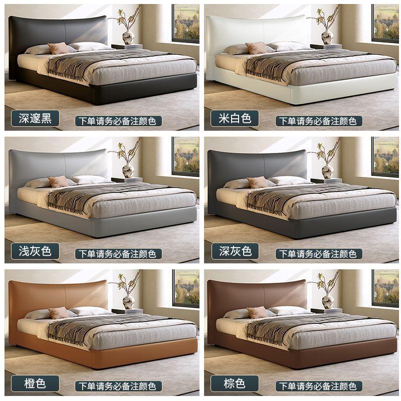 2026 nuevo estilo nórdico cama de tela pequeña cama de tecnología de lujo ligera cama doble cama de paquete suave 1,5 m 1,8 m