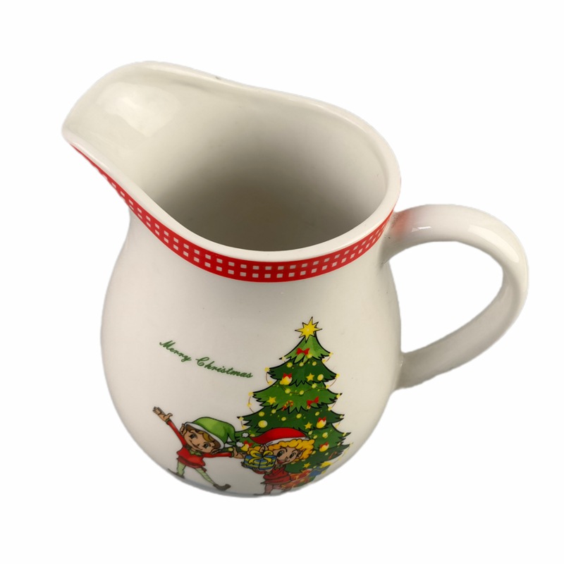 Navidad cerámica creativa barba serie de tazas de leche de leche de vacaciones de nubes blancas artículos de tierra modernos simples puros hechos a mano