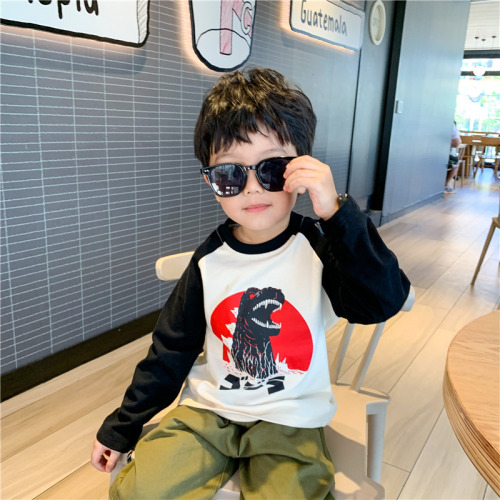 Children's clothing boys' long-sleeved T-shirts 2024 new children's spring and autumn tb bottoming shirts for small and medium-sized children Korean style fashionable tops