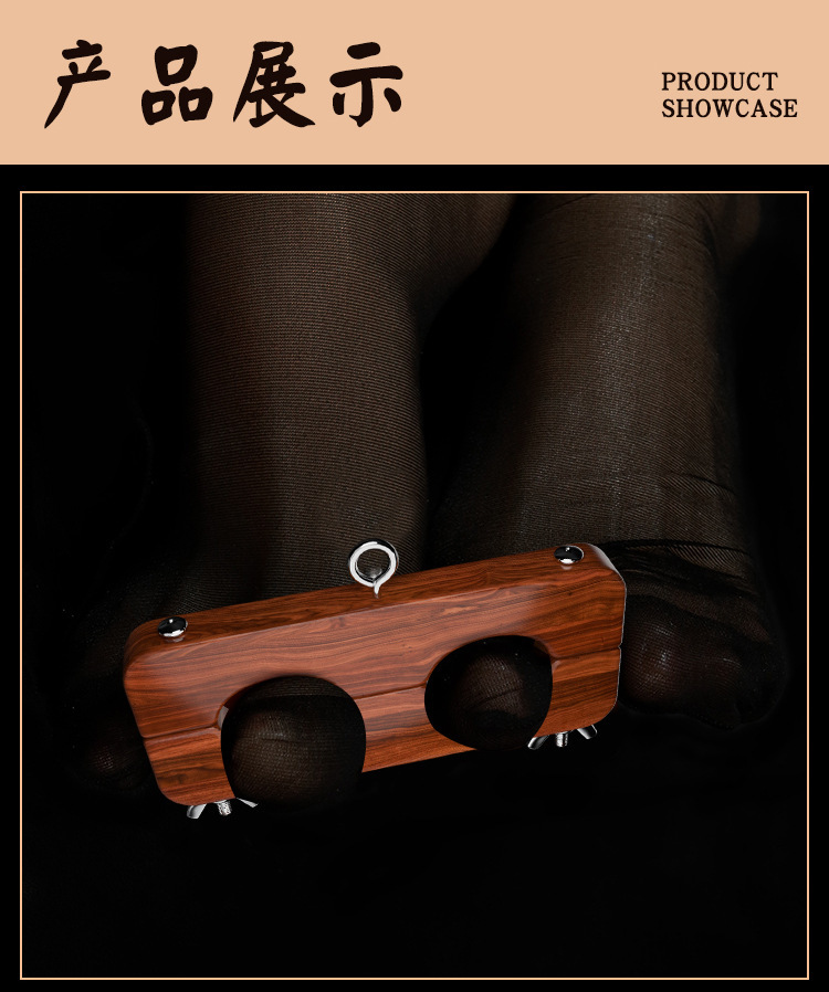 Jiuai Pear Wood Thumb Cuffs BDSM Restraint Accessory for Adults — detail image 17