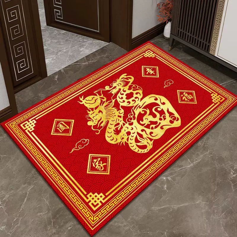 Производители поставляют новогодний новый домашний коврик дверной коврик Хрустальный бархатный коврик Домашний ковер нескользящий коврик