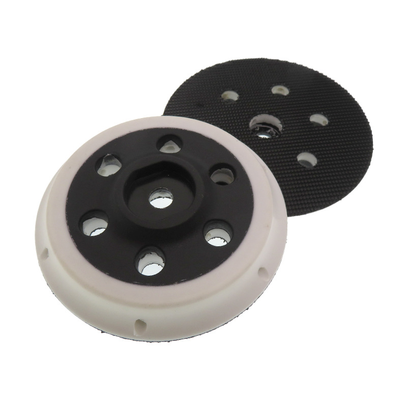 路贝狮 3寸6孔白色PU短勾粘扣托盘白5