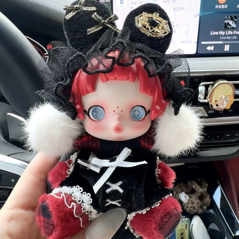 泡泡玛特SKULLPANDA搪胶毛绒公仔娃衣服光织园系列SP搪胶娃衣着替|undefined