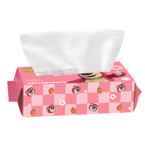 Strawberry Bear Face Wash Disposable/Nissan Disposable Thickened Pearl Pattern Removable Makeup Removing Cleansing Towel Cotton Soft Towel