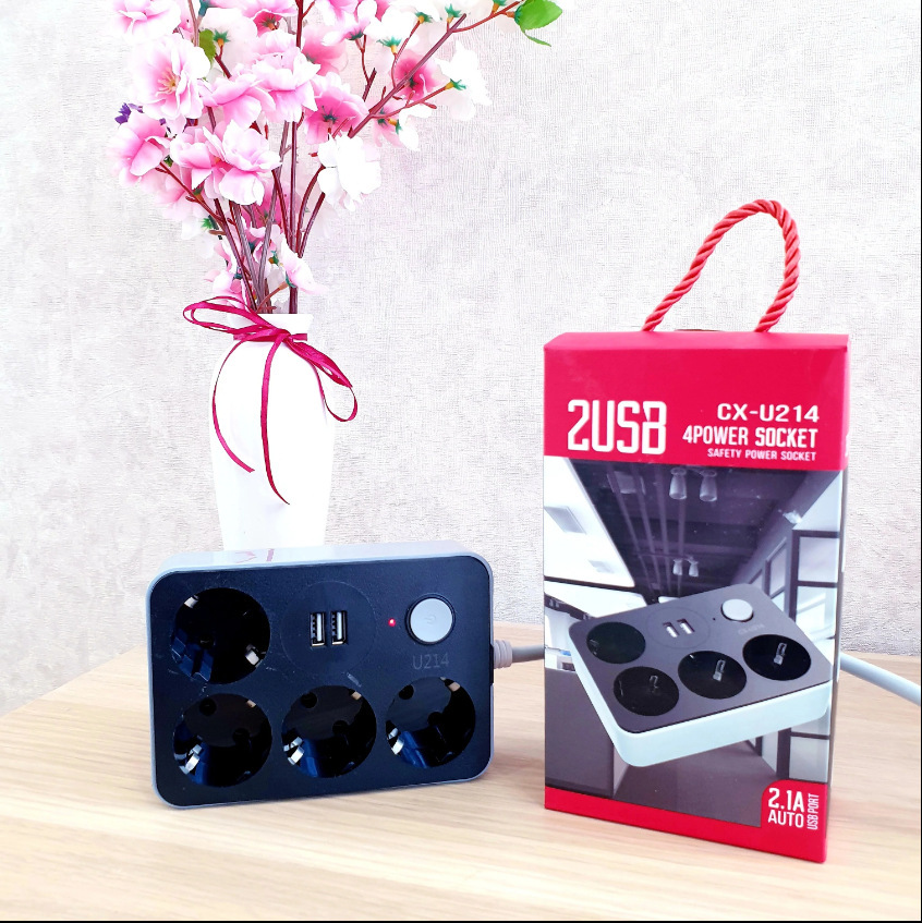 Enchufe de alimentación de seguridad enchufe de alimentación transfronterizo con interruptor USB enchufe de línea estilo europeo