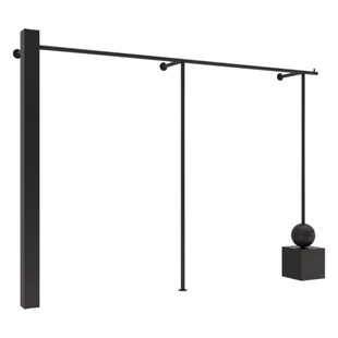 Clothing store display stand simple black iron thickened clothes hanging shelf Wall floor clothes hanging pole display shelf